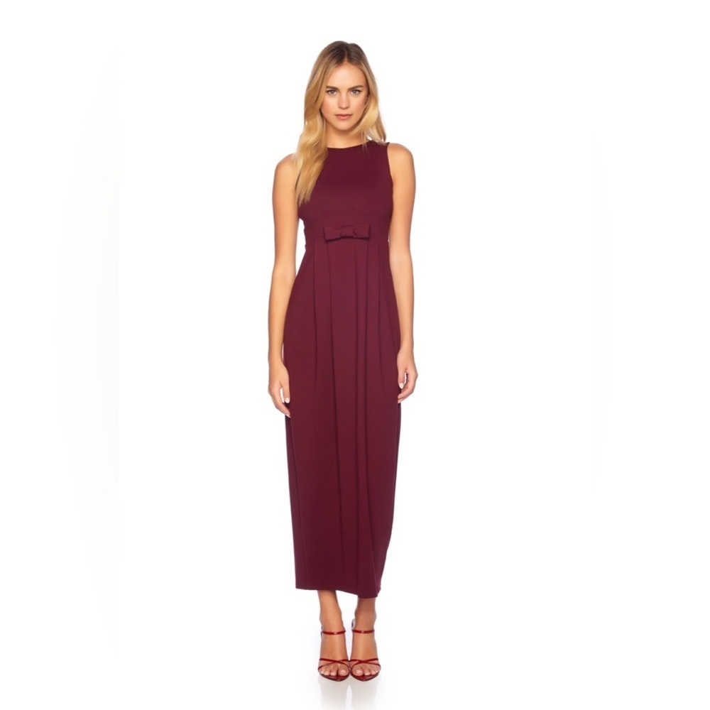 Susana Monaco NWT Pleated Bow Front Dress in Port Wine (A12)